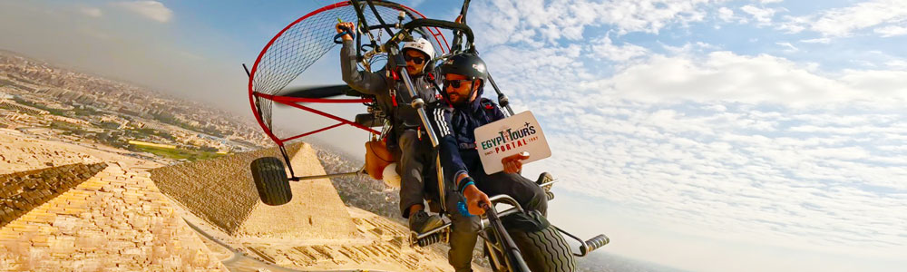 Paramotor Sobre o Complexo de Gizé Itinerário - Egypt Tours Portal (PT)