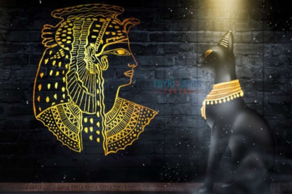 Cleópatra e seu gato sagrado - Egypt Tours Portal